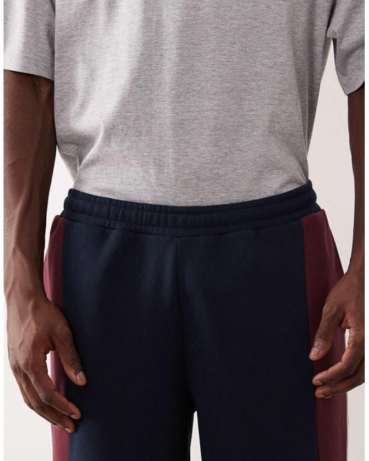 ASOS Blue Straight Leg jogger With Cut And Sew for men