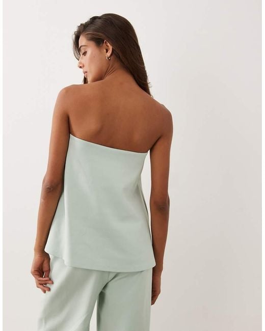 ASOS Green Interlock Floaty Bandeau Top Co-ord