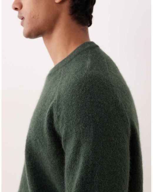 SELECTED Green Boxy Alpaca Blend Jumper for men