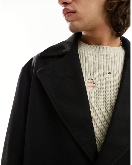ASOS Oversized Wool Mix Coat in White for Men Lyst