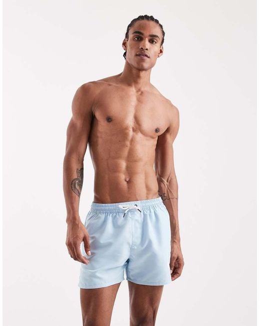 Aray White Embroidered Swim Shorts for men