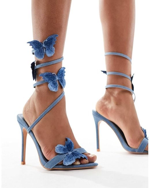 Blue butterfly heels deals