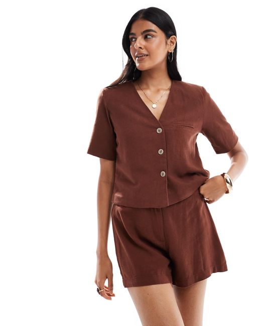 Vero Moda Linen Touch Tailored Short Co-ord