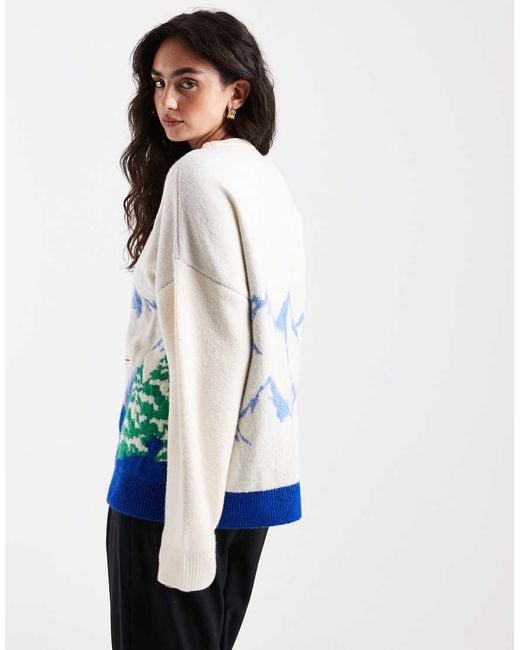 ASOS Blue Ski Scenic Sweater