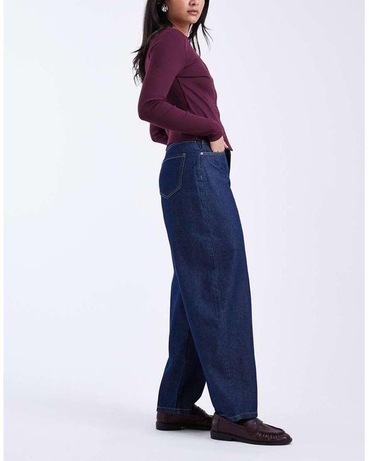 Vero Moda Blue Kirsa High Waist Barrel Leg Jeans