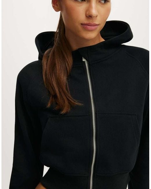 Cotton On Black Active Raglan Zip Through Hoodie