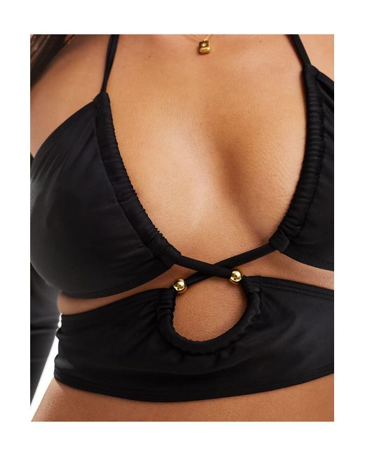 Reclaimed (vintage) Black Bikini Top With Cutouts
