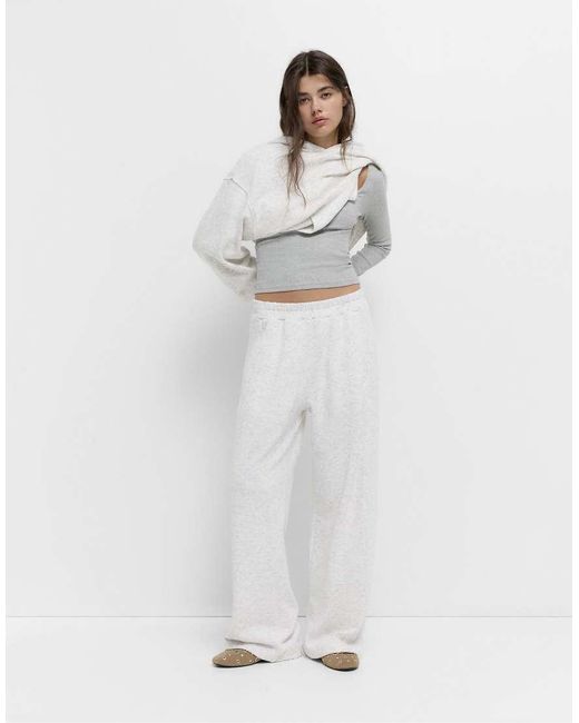 Pull&Bear White jogging Bottoms