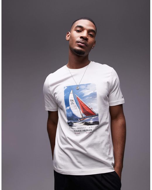 Tommy Hilfiger Gray Sailing Graphic T-shirt for men