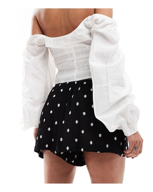 New Look Black Broderie Embroidered Shorts