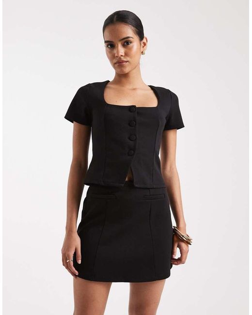 New Look Black Co-ord A-line Mini Skirt