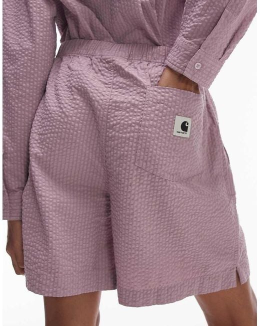 Carhartt Pink Toland Seersucker Regular Fit Short Co-ord