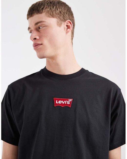 Levi's Black Central Batwing Badge Logo Vintage T-shirt for men