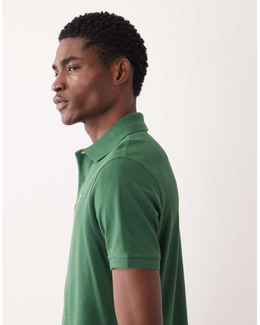 Barbour Green Short Sleeve Tartan Pique Logo Polo Shirt for men