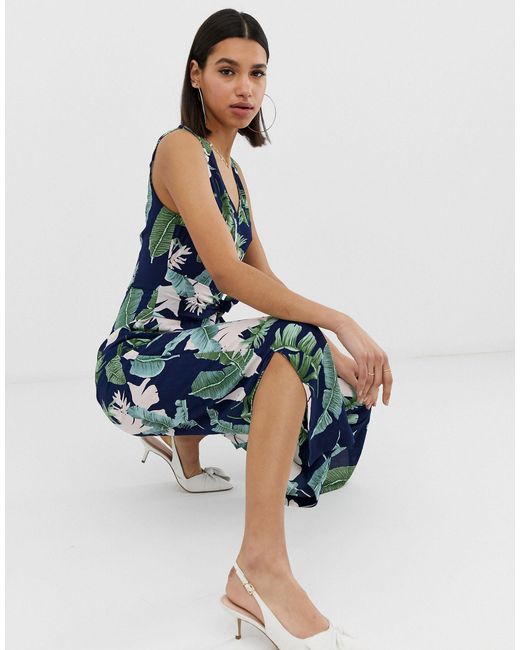 ax paris tropical print jumpsuit
