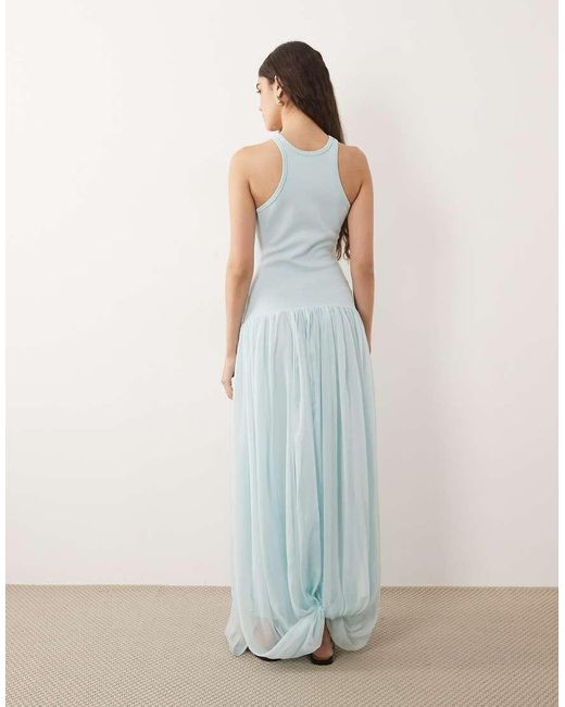 ASOS White Hybrid Racer Maxi Dress