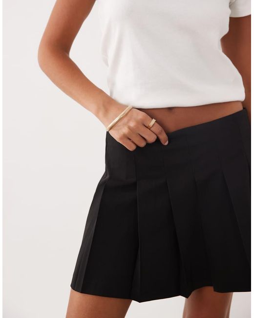 ASOS White Tailored Pleated Mini Skirt