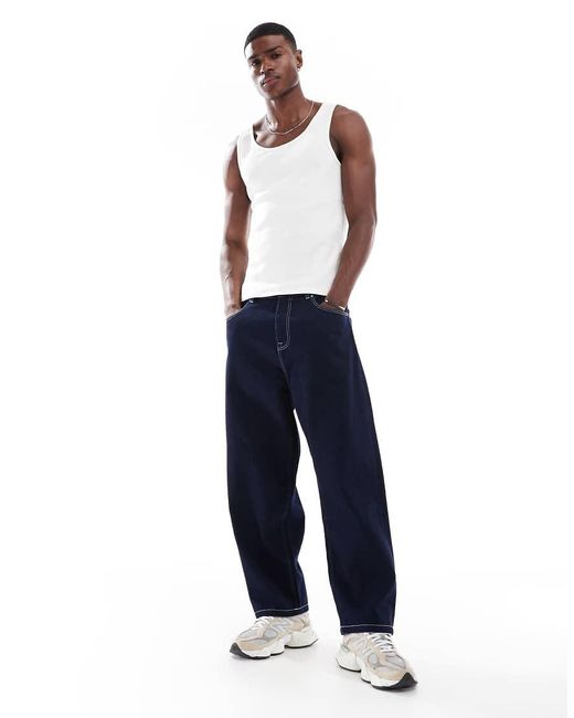 ASOS Set Van 2 Muscle Fit Geribbelde Hemdjes in het Gray voor heren