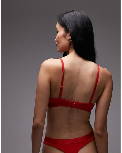 Tommy Hilfiger Red Modern Logo Triangle Bra