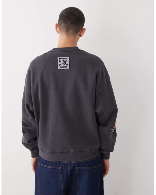 Aape By A Bathing Ape Blue Aape By A Bathing Ape X Erased Oversized Sweatshirt for men