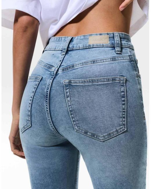 Pull&Bear Blue High-waist Skinny Jeans