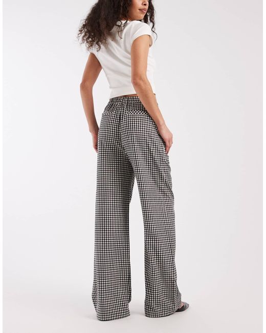 Threadbare Gray Gingham Pull On Trouser