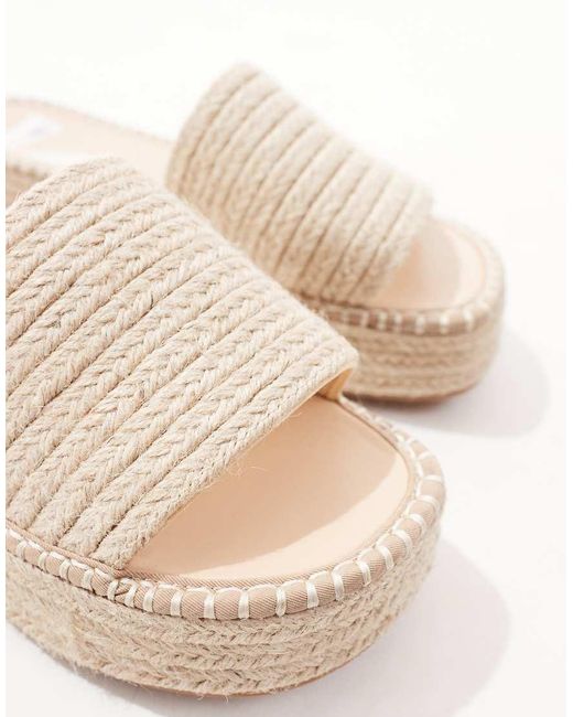 ASOS Blue Wide Fit Jordyn Flatform Espadrille Sandals