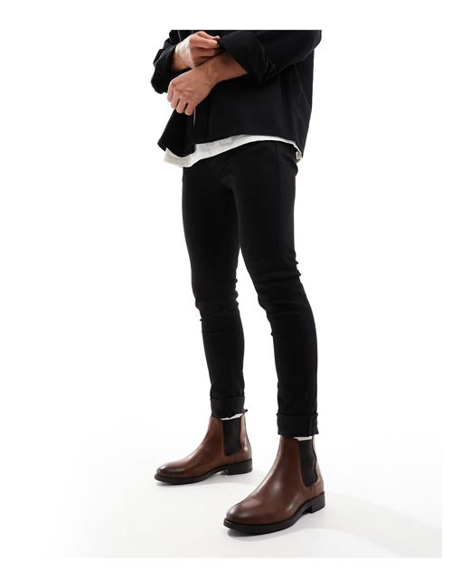 Jack & Jones Leather Chelsea Boot in Black for Men | Lyst Canada