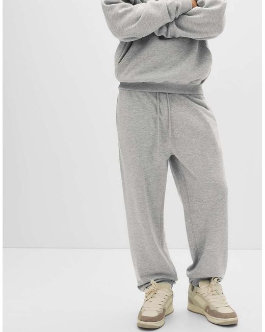 Pull&Bear Gray Stwd Tracksuit Bottoms for men