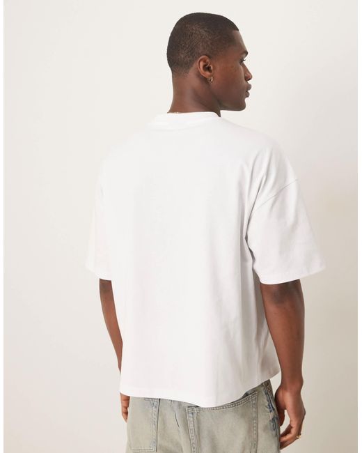 T-shirt à épaules tombantes en tissu épais 240 g ASOS pour homme en coloris White
