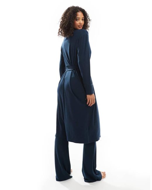 ASOS Geribbelde Badjas in het Blue