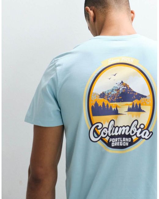 Columbia Blue Csc Outdoor Back Graphic T-shirt for men