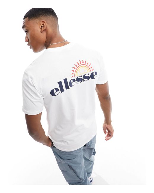 Pelton - t-shirt bianca con grafica stampata sul retro di Ellesse in White da Uomo