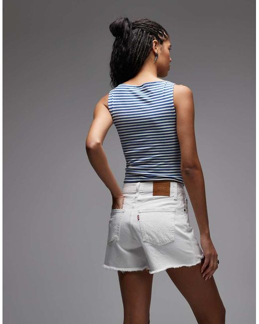 Levi's Gray Levis Ribcage Distressed Shorts