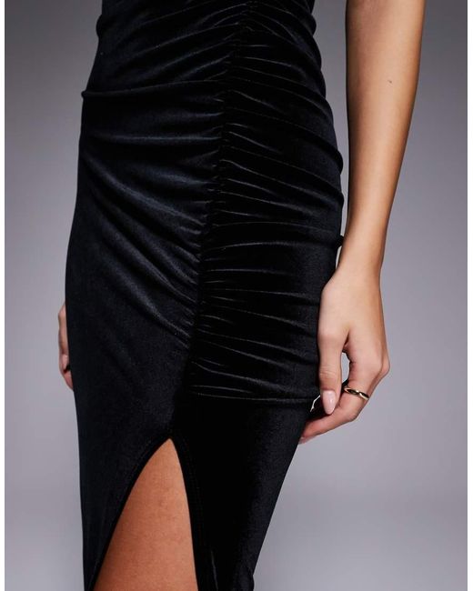 GOOD AMERICAN Multicolor Velvet High Neck Maxi Dress