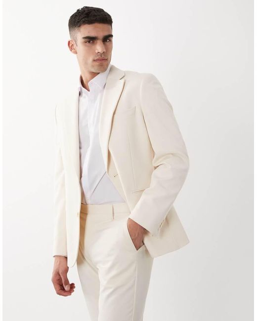 ASOS Natural Slim Suit Jacket for men