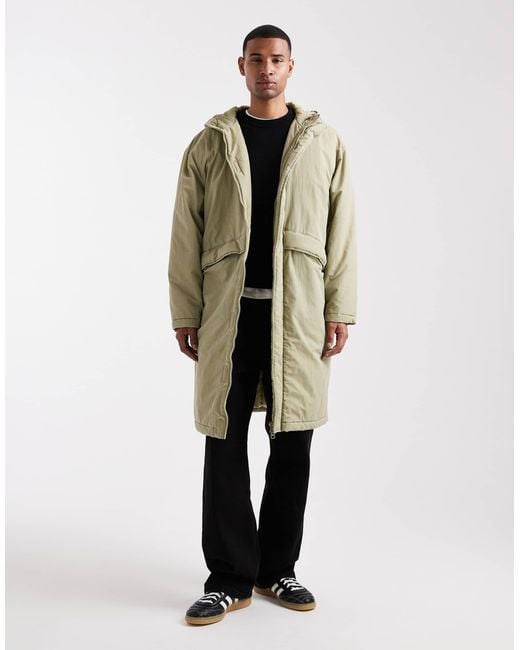ASOS Natural Longline Parka Jacket for men