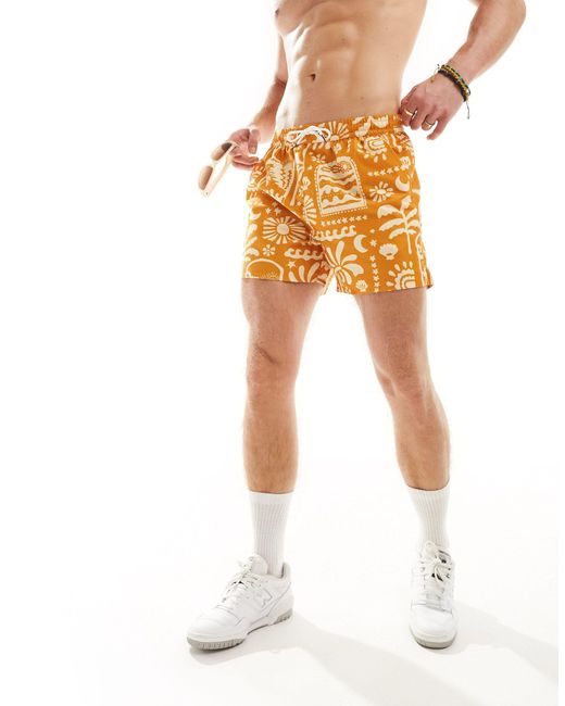 Another Influence Orange Swim Shorts for men