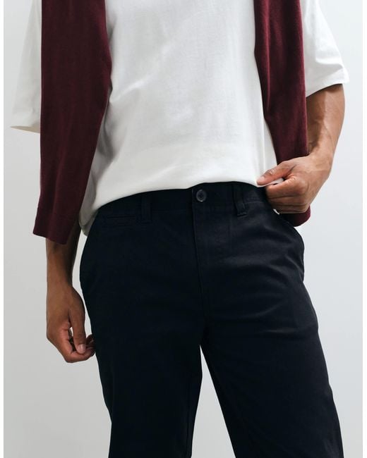Threadbare Black Slim Leg Pants for men