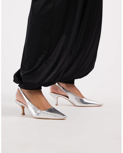 SEQWL Black Maybach Slingback Kitten Heels