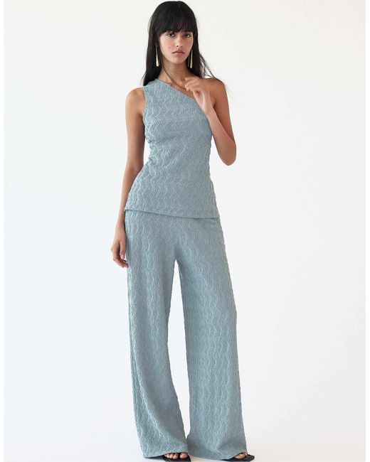 Pull&Bear Blue – strukturiertes, asymmetrisches oberteil