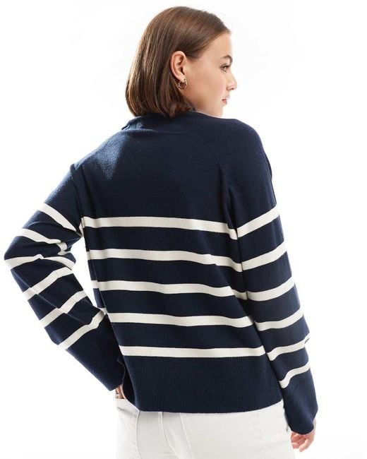 Pieces Blue Amelia Roll Neck Jumper