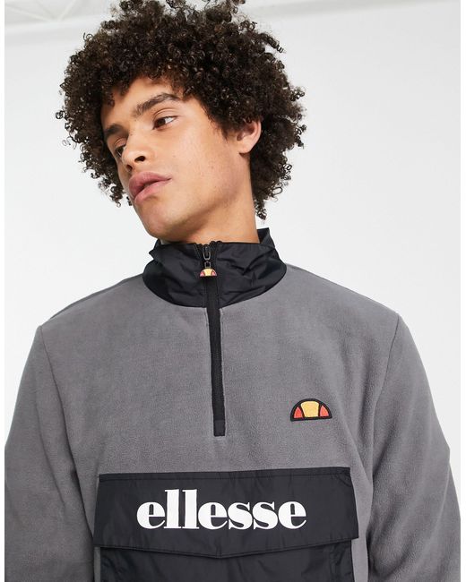 Ellesse Half Zip Fleece With Logo in Black for Men | Lyst