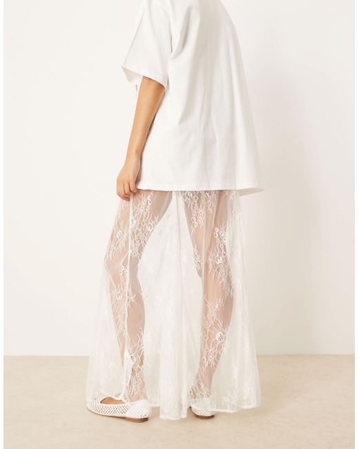 ASOS Natural – spitzen-maxirock