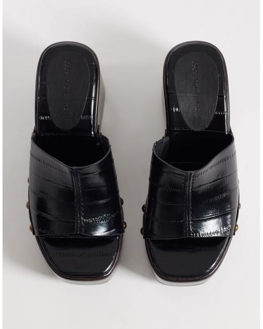 ASOS Black Tara Eel Effect Wedges