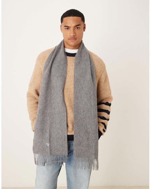 Barbour Natural Plain Lambswool Scarf for men