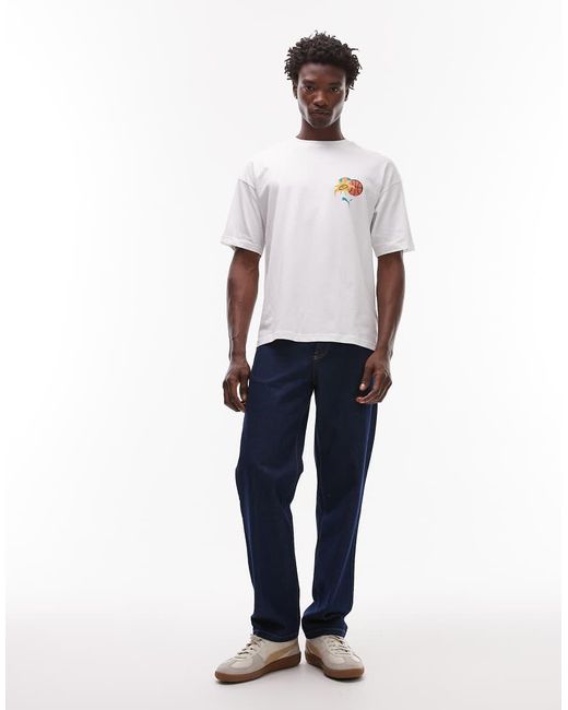 PUMA White Palm Back Print T-Shirt for men