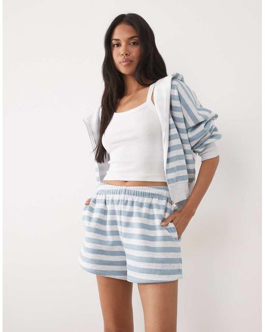 Kaiia White Cotton Rich Embroidered Logo Mini Sweat Shorts Co-ord