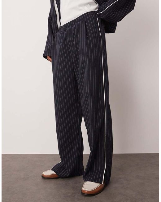 ASOS Blue Wide Tracksuit Bottoms for men