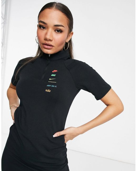 Nike Swoosh High Neck Dress With Kimono 